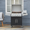 52" Barbecue Grill with Wheels, 4+1 Burner Liquid Propane Gas Grill