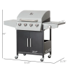 52" Barbecue Grill with Wheels, 4+1 Burner Liquid Propane Gas Grill