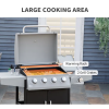 52" Barbecue Grill with Wheels, 4+1 Burner Liquid Propane Gas Grill