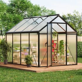 8.3 ft. 6.2 ft. Sturdy Outdoor Polycarbonate Greenhouse with Grey Metal Frame