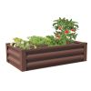 Brown Powder-Coated Steel Raised Garden Bed – Made in USA