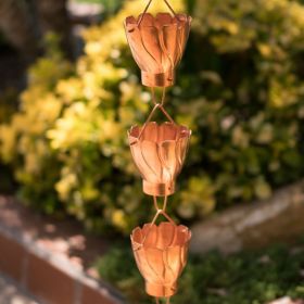 8.5-Ft Copper Floral Petal Cup Rain Chain