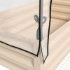 Cream Elevated Metal Raised Garden Bed with Greenhouse Cover