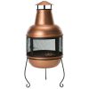 Hammered Copper & Iron Wood-Burning Chiminea