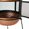 Hammered Copper & Iron Wood-Burning Chiminea