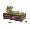 Brown Powder-Coated Steel Raised Garden Bed – Made in USA