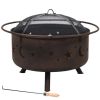 Moon & Stars Steel Fire Pit Bowl with Cooking Grate