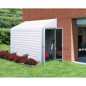 Outdoor Steel Storage Shed with Sloped Roof, 7 x 4-ft