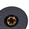 50,000 BTU Grey Wicker Round Propane Fire Pit Table