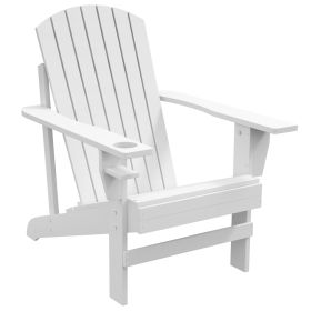 Outsunny Modern Adirondack Chair with Cupholder, White