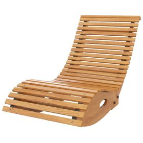 Outsunny Outdoor Teak Rocking Chair w/ Slatted Seat Wooden 51.25" x 23.5" x 23.5"