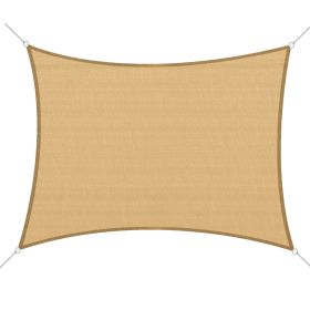 Outsunny 20x16ft Rectangle Sun Shade Sail Canopy Outdoor Patio Deck Yard UV Block, Sand