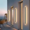 59-Inch Outdoor LED Wall Sconces – Set of 2, Matte Black, Warm White