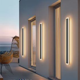 59-Inch Outdoor LED Wall Sconces – Set of 2, Matte Black, Warm White