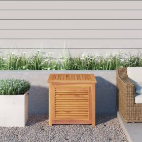 Solid Wood Teak Patio Storage Box with Bag 23.6"x19.7"x22.8"