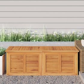 Solid Wood Teak Patio Storage Box with Bag 59.1"x19.7"x20.9"