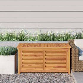 Solid Wood Teak Patio Storage Box with Bag 44.9"x19.7"x22.8"
