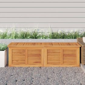 Solid Wood Teak Patio Storage Box with Bag 68.9"x19.7"x20.9"