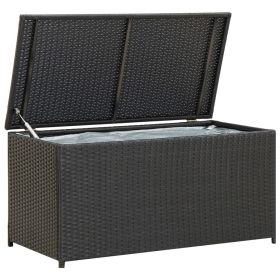 Poly Rattan Patio Storage Box Black