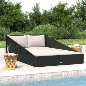 Poly Rattan Garden Bed Black 43.3"x78.7"