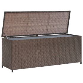 Poly Rattan Patio Storage Box Brown 47.2"x19.7"x23.6"