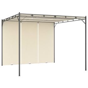 Garden Gazebo with Side Curtain 118.1"x118.1"x88.6" Cream