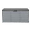 260-Liter Outdoor Storage Deck Box with Wheels – Gray