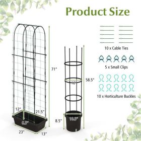 2 PCS Planter Pot with 2 Garden Trellises