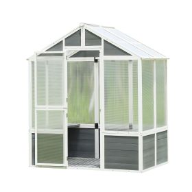 6.3-Ft x 4-Ft Wooden Walk-In Polycarbonate Greenhouse