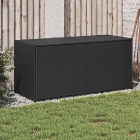Poly Rattan Garden Storage Box Black 74.8 Gal