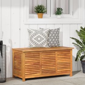 Solid Wood Acacia Garden Storage Box with Louver 44.5"x19.7"x22"