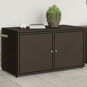 Poly Rattan Patio Storage Cabinet Brown 43.3"x21.7"x23.8"