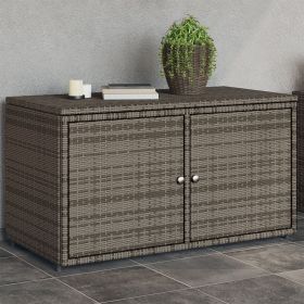Poly Rattan Patio Storage Cabinet Gray 43.3"x21.7"x23.8"
