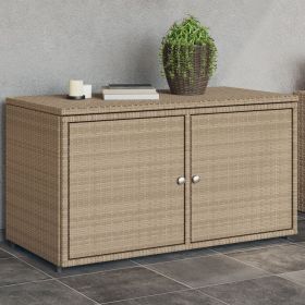 Poly Rattan Patio Storage Cabinet Beige 43.3"x21.7"x23.8"