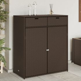 Poly Rattan Patio Storage Cabinet