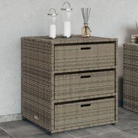 Poly Rattan Patio Storage Cabinet Gray 21.7"x23.2"x27.2"