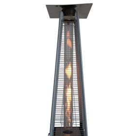 40,000 BTU Stainless Steel Pyramid Propane Patio Heater with Wheels