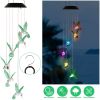 Solar Hummingbird Wind Chime with Color-Changing LED Lights