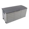 260-Liter Outdoor Storage Deck Box with Wheels – Gray
