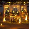 138 LED Warm White Heart Curtain String Lights