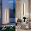 59-Inch Outdoor LED Wall Sconces – Set of 2, Matte Black, Warm White