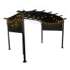 12 x 9 Ft Outdoor Pergola Patio Gazebo Retractable Shade Canopy Steel Frame Gazebo for Gardens Terraces Backyard