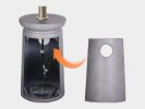 48,000 BTU Outdoor Patio Heater, Terrafab Material Base w Internal Gas Tank, Light Brown