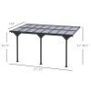 14.5 x 10 Ft Aluminum Patio Pergola with Polycarbonate Roof