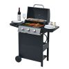 Propane 4 Burner Barbecue Grill, Stainless Steel 34,000 BTU Barbecue Grill with Two Shelves and Bottle Opener