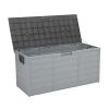 260-Liter Outdoor Storage Deck Box with Wheels – Gray