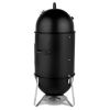 Smokey Mountain Steel Vertical Charcoal Smoker Round BBQ Grill for Outdoor Cooking Black