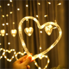 138 LED Warm White Heart Curtain String Lights