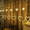 138 LED Warm White Heart Curtain String Lights