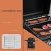 Outdoor 3 Burner Gas Grill Portable BBQ Trolley with Wheels Warming Rack Shelves Cabinet Thermometer Black